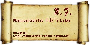 Maszalovits Fürtike névjegykártya